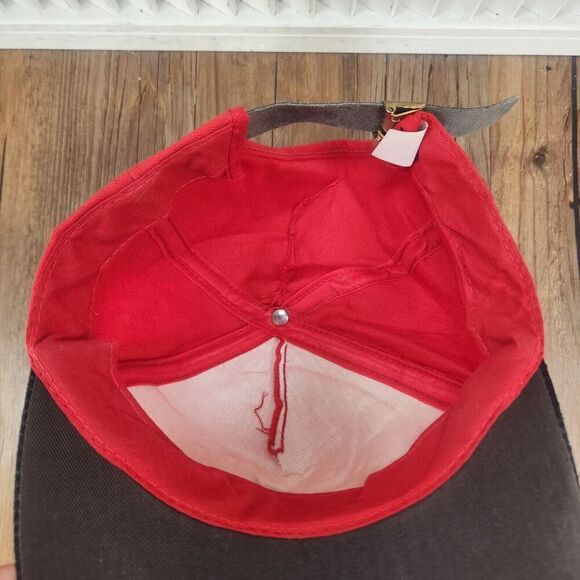 VTG Firestone Leader In The Field Strapback Hat Cap Red Black Tractors Farm USA - Picture 10 of 11